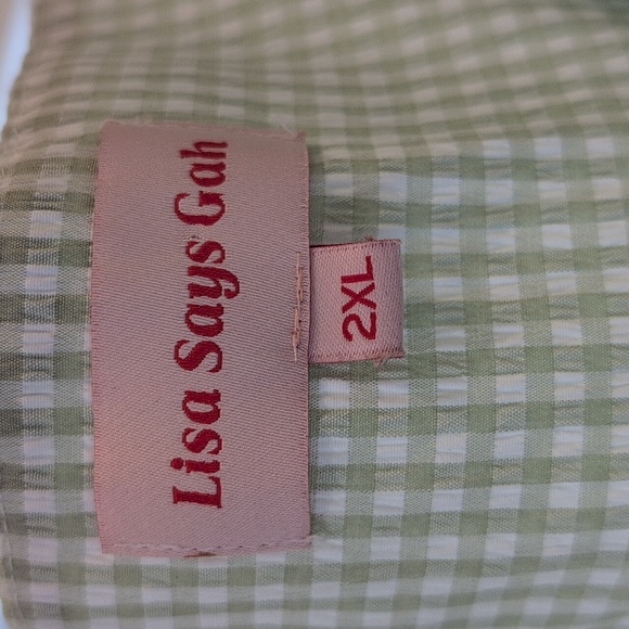 2XL Lisa Says Gah Sundress - Green Checkered - Picture 2 of 5